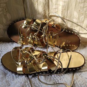 J. Crew Studded Gladiator Sandal Gold Leather.SALE!Was 60 Reduced to $45